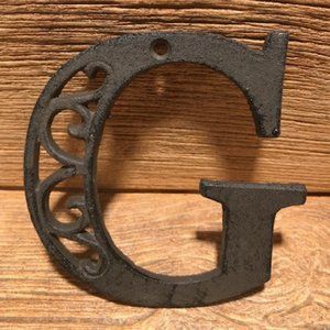 Cast Iron Letter "G" 4 5/8"tall Ornate Raw Cast Iron Ready to Paint 0184-0557-G
